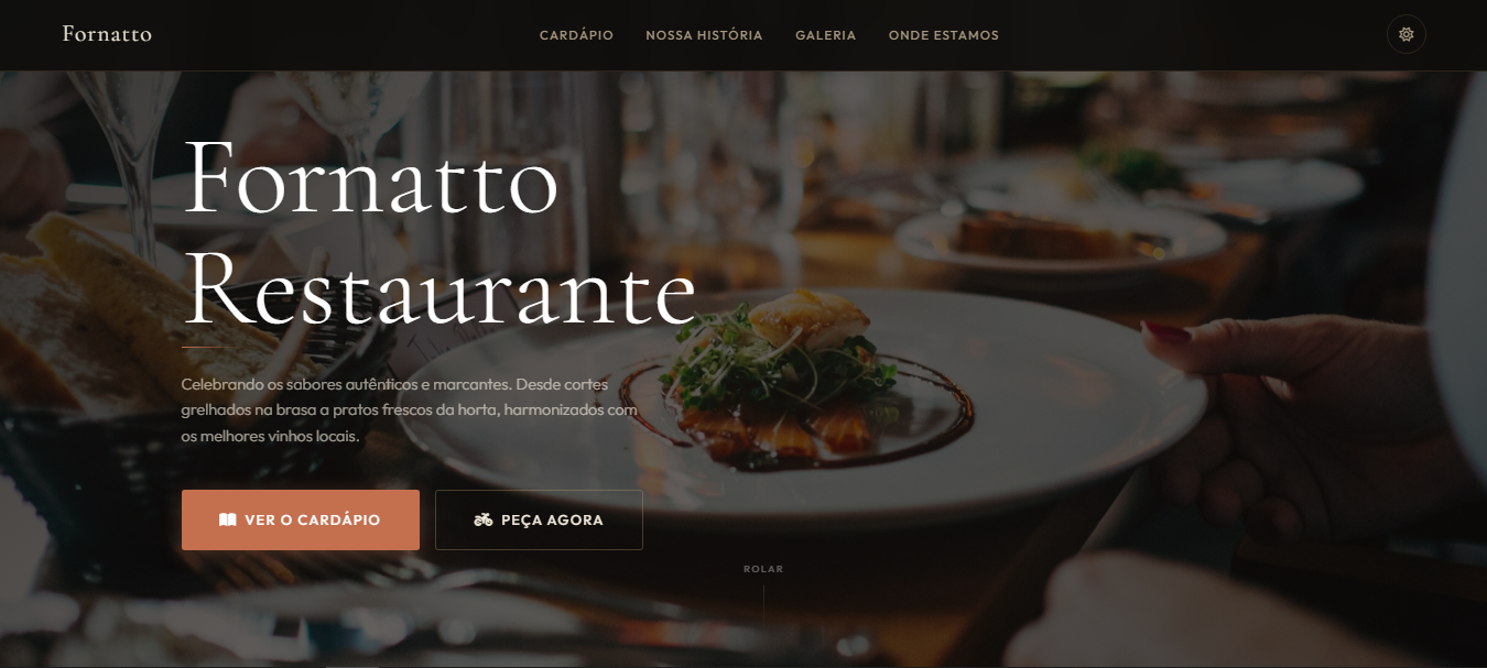 Modelo do site para restaurantes