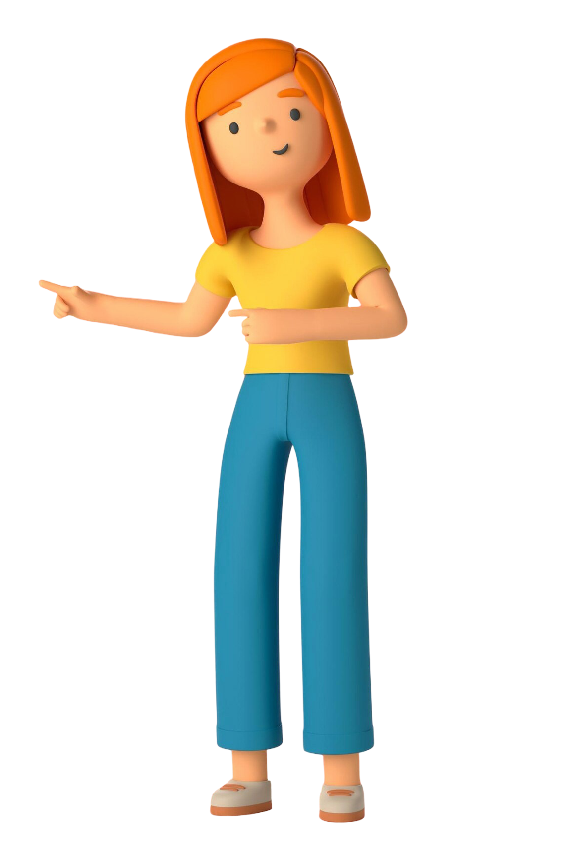 personagem apontando pra esquerda